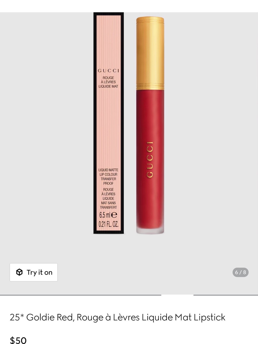 Gucci Rouge à Lèvres Liquide Mat Liquid Matte Lipstick — Goldie Red